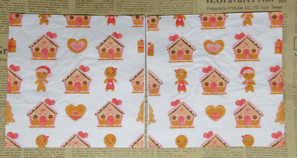 Paper Napkins (Pack of 2) Gingerbread Houses and Moni Ginger Man Women