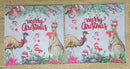 Paper Napkins (Pack of 2) Seasons Greetingswith Christmas Animals Emu Kangaroo Possum