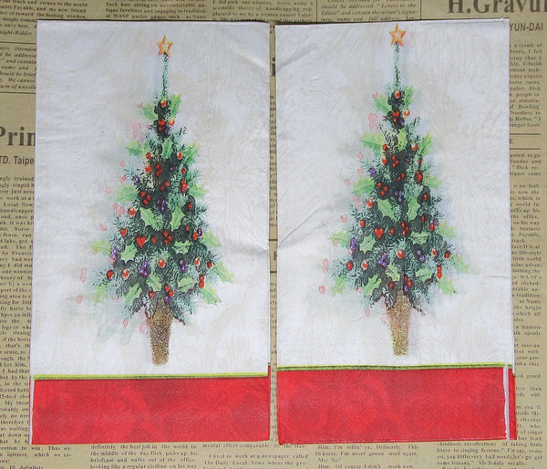 Paper Napkins (Pack of 2) Christmas Tree (Slight Abstract)