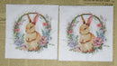 Paper Napkins (Pack of 2) Rabbit and Floral Wreath