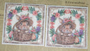 Paper Napkins (Pack of 2) Bunny Rabbit in Hat and Flower Wreath Easter Eggs