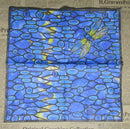Paper Napkins (Pack of 2) Cocktail Size Dragonfly on Blue Stained Glass Background