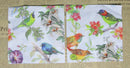 Paper Napkins (Pack of 2) Cocktail Size Birds on Branches Orange Yellow and Blue Flowers