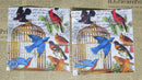 Paper Napkins (Pack of 2) Cocktail Birds Bird Cage Script Postage Stamp