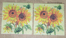 Paper Napkins (Pack of 2) Yellow Sunflower and Green Leaves