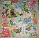 Paper Napkins (Pack of 2) Colourful Butterflys Flowers vintage Text Distressed