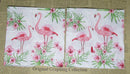 Paper Napkins (Pack of 2) Pink Flamingo with Flowers and Foliage