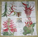 Paper Napkins (Pack of 2) Large Red Florals Coat of Arms Writing Flowers