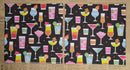 Paper Napkins (Pack of 2) Coloured Cocktails on Black Background
