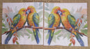 Paper Napkins (Pack of 2) Beautiful Green and Yellow Birds on Twig Leaves