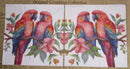 Paper Napkins (Pack of 2) Beautiful Red/Pink Blue Birds on Twig Leaves Flowers