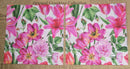 Paper Napkins (Pack of 2) Pink Flowers Lily Rose and Green Leaves