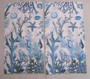 Paper Napkins (Pack of 2) Large Blue Under the Sea Seashells Corel Seaweed