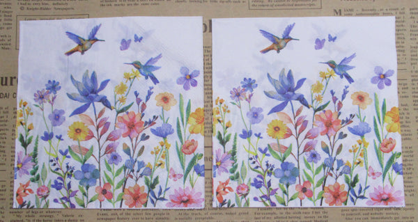 Paper Napkins (Pack of 2) Colourful Garden and Birds