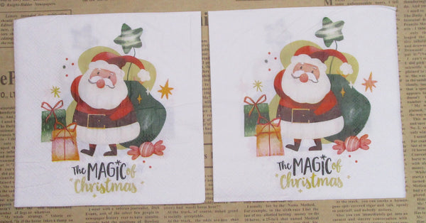 Paper Napkins (Pack of 2) Santa Presents the Magic Christmas