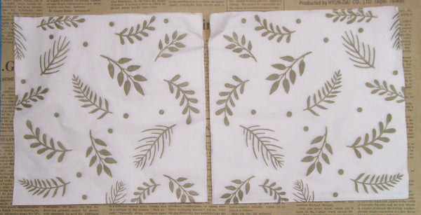 Paper Napkins (Pack of 2) Scattered Gold Foliage