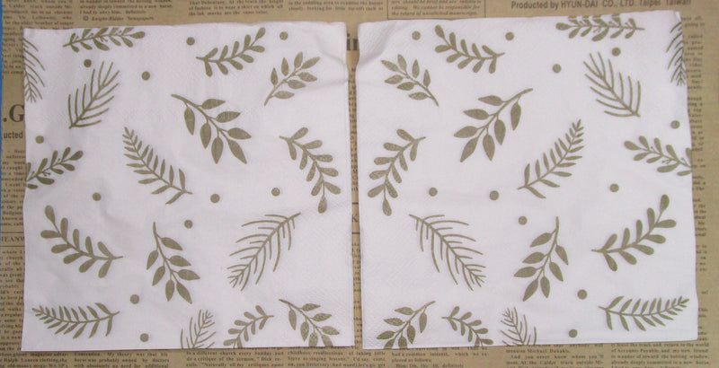 Paper Napkins (Pack of 2) Scattered Gold Foliage
