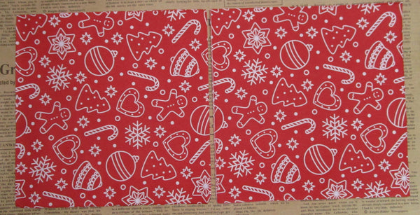 Paper Napkins (Pack of 2) Red and White Mini Icons Bauble Snowflake Candy Cane Tree