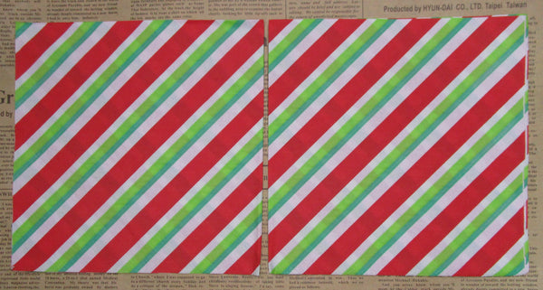 Paper Napkins (Pack of 2) Christmas Red and Green Stripes