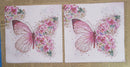 Paper Napkins (Pack of 2) Pink Butterfly with Flowers
