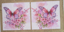 Paper Napkins (Pack of 2) Pink butterfly and Flowers
