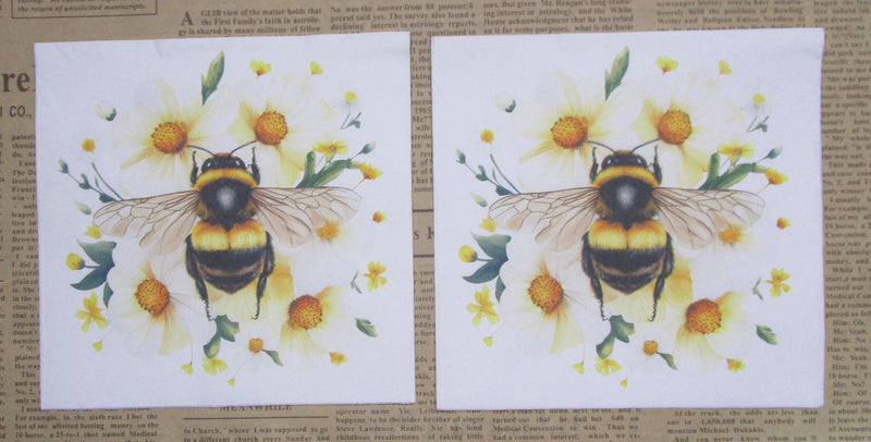 Paper Napkins (Pack of 2) Cocktail Bumble Bee with White Flowers