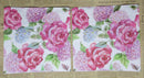 Paper Napkins (Pack of 2) Red Roses and Hydrangea Flowers