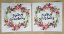 Paper Napkins (Pack of 2) Merry Christmas Wreath Berries and Foliage