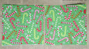 Paper Napkins (Pack of 2) Red and Green Candy Canes Stripes and Spots