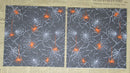 Paper Napkins (Pack of 2) Black Spider Web with Orange Spiders Small Pattern