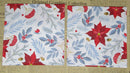 Paper Napkins (Pack of 2) Christmas Poinsettia Red and Blue Foliage Holly Berries