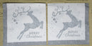 Paper Napkins (Pack of 2) Merry Christmas Silver Reindeer with Baubles