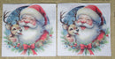 Paper Napkins (Pack of 2) Santa and Deer Cuddles Blue Background with Ribbon Bow