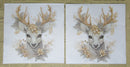 Paper Napkins (Pack of 2) Deer with Pretty Neutral Flowers