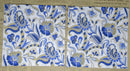 Paper Napkins (Pack of 2) Blue Paisley and Yellow Design Abstract Flowers