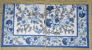 Paper Napkins (Pack of 2) Blue Flowers with Green Leaves Floral Border