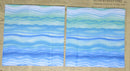 Paper Napkins (Pack of 2) Watercolour Stripes Blue and Green Background