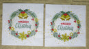 Paper Napkins (Pack of 2) Cocktail Merry Christmas Wreath with Bell