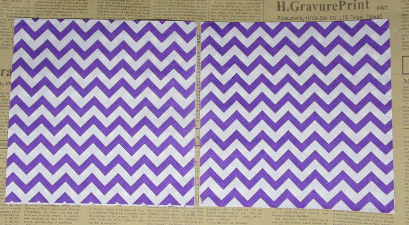 Paper Napkins (Pack of 2) Purple Chevron Zig Zags