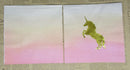 Paper Napkins (Pack of 2) Gold Foiled Unicorn Pastel gradient colours