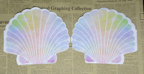 Paper Napkins (Pack of 2) Shapes Napkin Fan Shell Pastel Colours