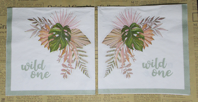 Paper Napkins (Pack of 2) Wild One Palm Leaves and Foliage
