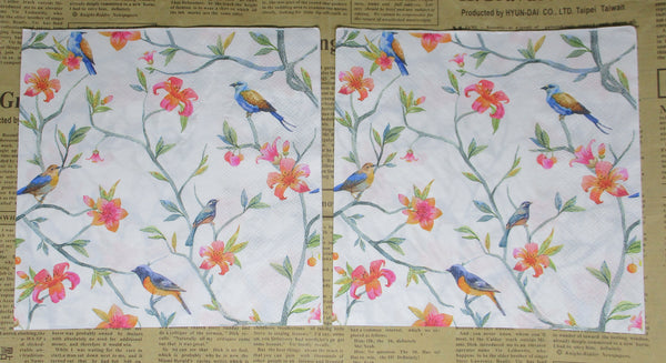 Paper Napkins (Pack of 2) Branches Flowers and Birds
