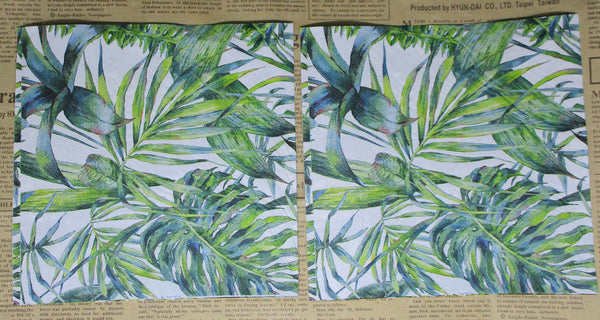 Paper Napkins (Pack of 2) Green Palm Leaves assorted Tropical