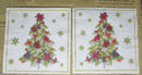 Paper Napkins (Pack of 2) Christmas Tree Gold with Poinsettia Snowflakes