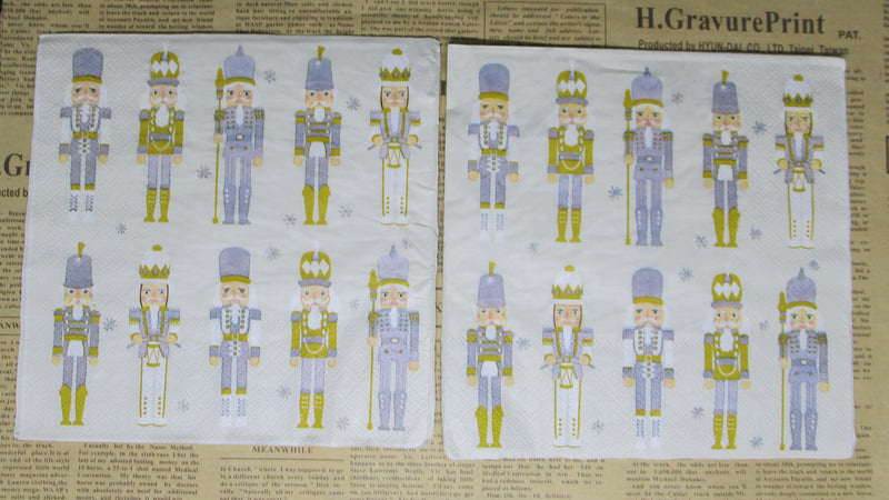 Paper Napkins (Pack of 2) Toy Soliders Gold and Silver