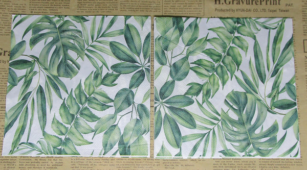 Paper Napkins (Pack of 2) Green Leaves and Foliage Palm Tropical