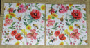 Paper Napkins (Pack of 2) Bee's Red Poppies Flowers Foliage
