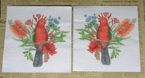 Paper Napkins (Pack of 2) Australia King Parrot banksia Kangaroo Paw warratah