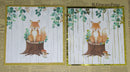 Paper Napkins (Pack of 2) Foiled Fox ona Log with Foliage and Mushrooms
